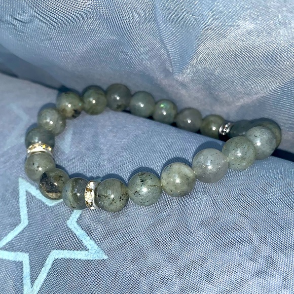🪬2/$20🪬New✋🏼Made 8mm Natural Flashy⚡️Labradorite Healing Stretch Bracelet - Picture 7 of 15